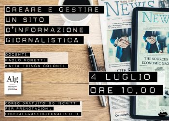 Creare e gestire un sito giornalistico – Corso in Alg il prossimo 4 luglio