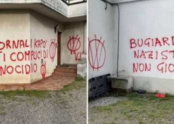 Imbrattata dai novax la sede di Varesenews. Alg: Attacchi da non sottovalutare