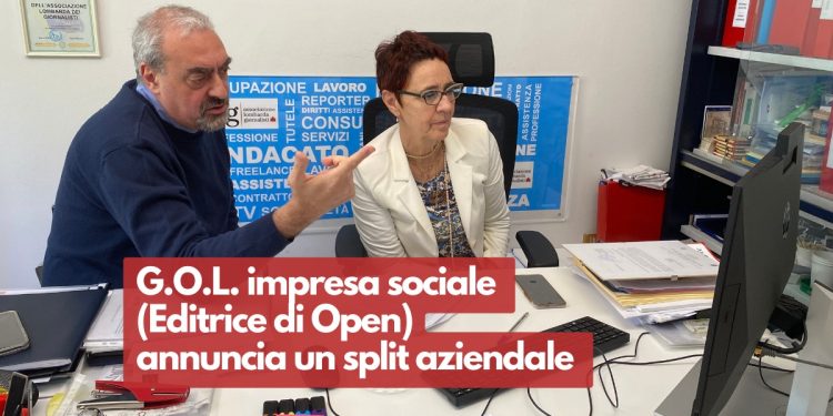 G.O.L impresa sociale (Editrice di Open) annuncia uno split aziendale