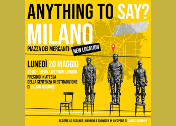 Anything to Say? A Monument to Courage. Anche la ALG lunedì al presidio di Milano per Assange e la libertà d’informazione