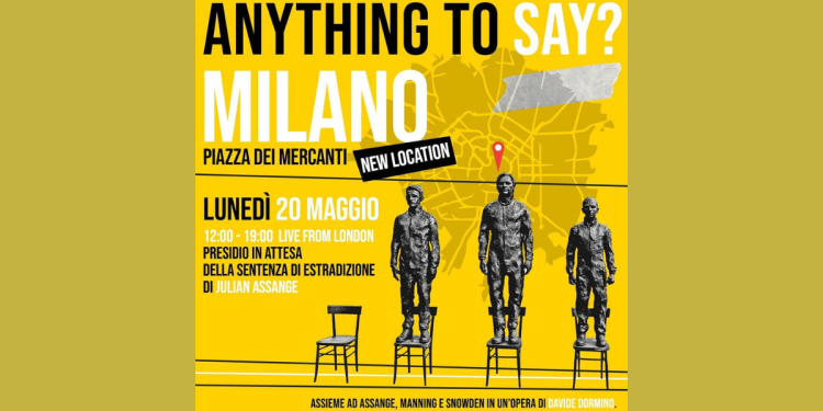 Anything to Say? A Monument to Courage. Anche la ALG lunedì al presidio di Milano per Assange e la libertà d’informazione