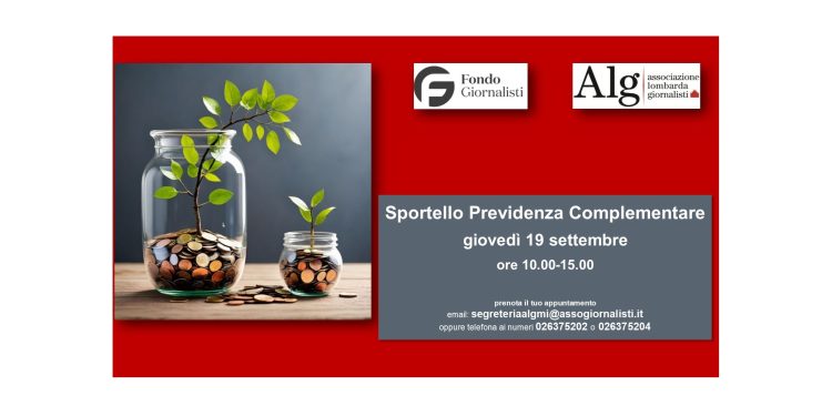 Da giovedì 19 settembre in ALG lo sportello Previdenza Complementare