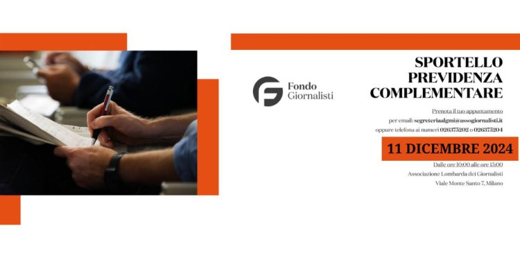 Sportello previdenza complementare: prossimo appuntamento l’11 dicembre