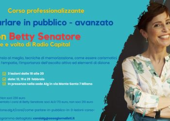 Parlare in pubblico (livello avanzato): a febbraio corso con Betty Senatore
