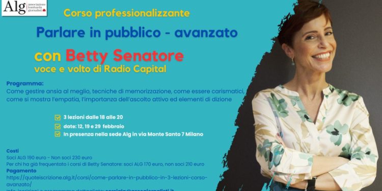 Parlare in pubblico (livello avanzato): a febbraio corso con Betty Senatore