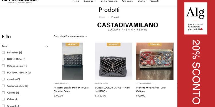 Luxury second-hand Castadivamilano: sconti speciali per gli iscritti Alg