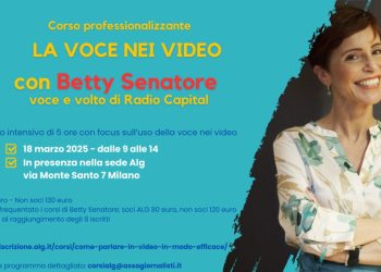 Corso intensivo “Come parlare in video in modo efficace” con Betty Senatore