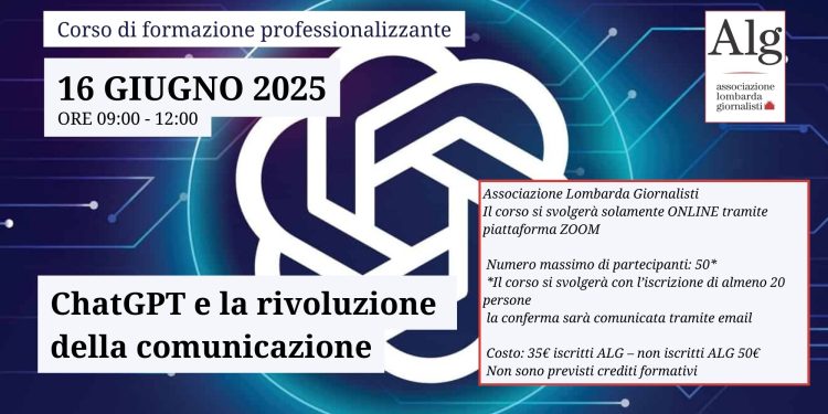 ChatGPT e la rivoluzione della comunicazione – Nuovo corso di formazione promosso dall’ALG