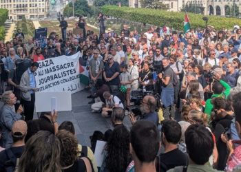 Belgium: Solidarity action with Gazan journalists unites 400 in urgent call for EU action