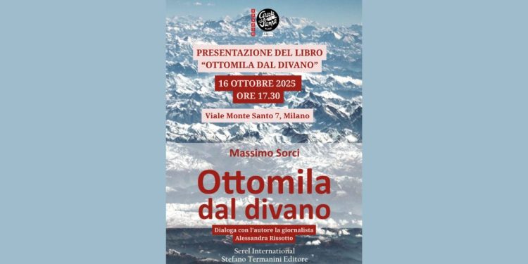 Posticipata al 16 ottobre la presentazione del libro “Ottomila dal divano” scritto da Massimo Sorci