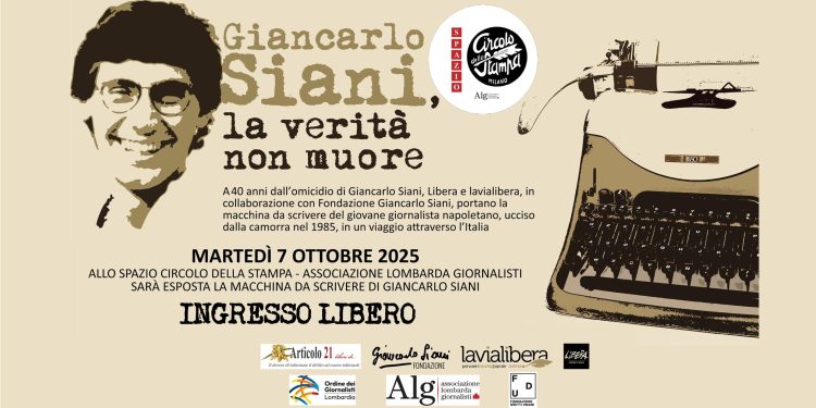 La ALG ospita “Giancarlo Siani. La verità non muore”, esposta la sua Olivetti M80 allo SCS
