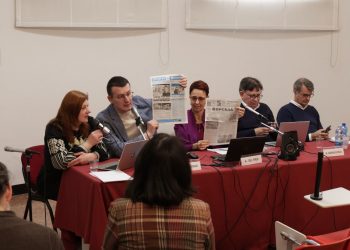 Il presidente dei giornalisti ucraini Serhii Tomilenko in visita alla Alg