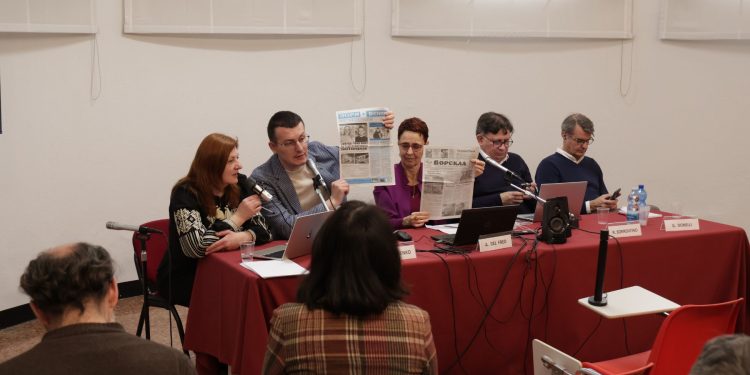 Il presidente dei giornalisti ucraini Serhii Tomilenko in visita alla Alg