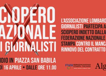 Giornalisti in sciopero il 16 aprile per il rinnovo del contratto Fnsi-Fieg