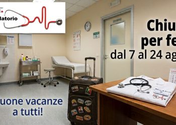 ll Poliambulatorio ALG chiude per ferie dal 7 al 24 agosto. Attivo il servizio mail per prenotare gli appuntamenti