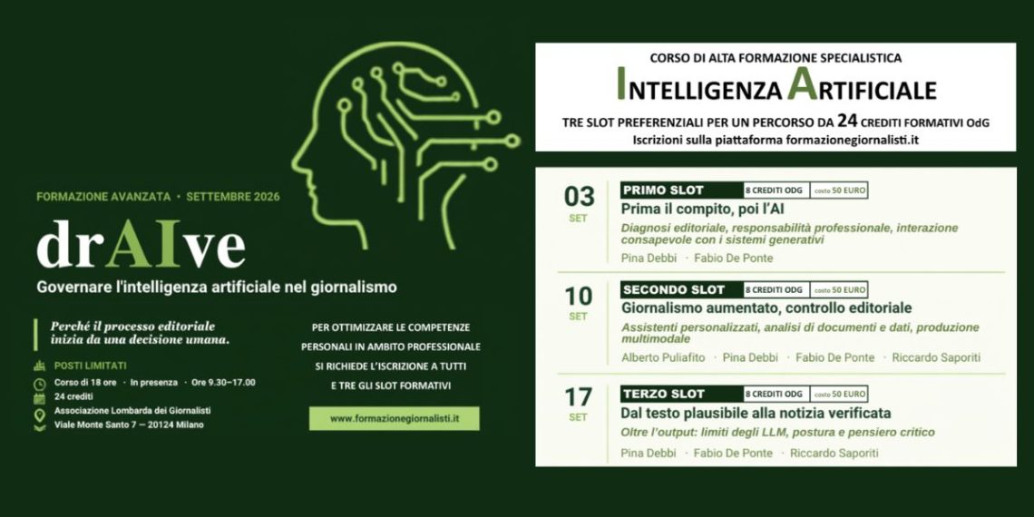 drAIve: un percorso di alta formazione per imparare a governare l’Intelligenza Artificiale nel giornalismo