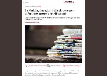 La Notizia: sciopero dei giornalisti. La solidarietà dell’ALG