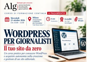 WordPress per Giornalisti: Il Tuo Sito da Zero. Il Nuovo Corso dell’ALG per 4 Crediti Formativi + 2 di Tecnologia